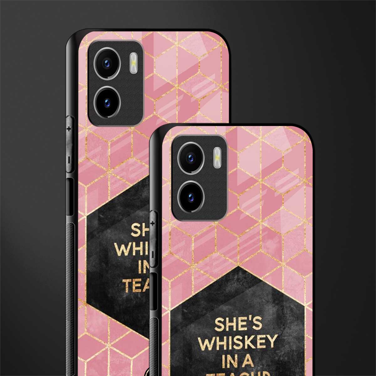 whiskey in a teacup back phone cover | glass case for vivo y72