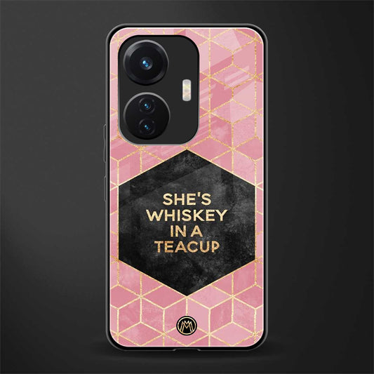 whiskey in a teacup back phone cover | glass case for vivo t1 44w 4g