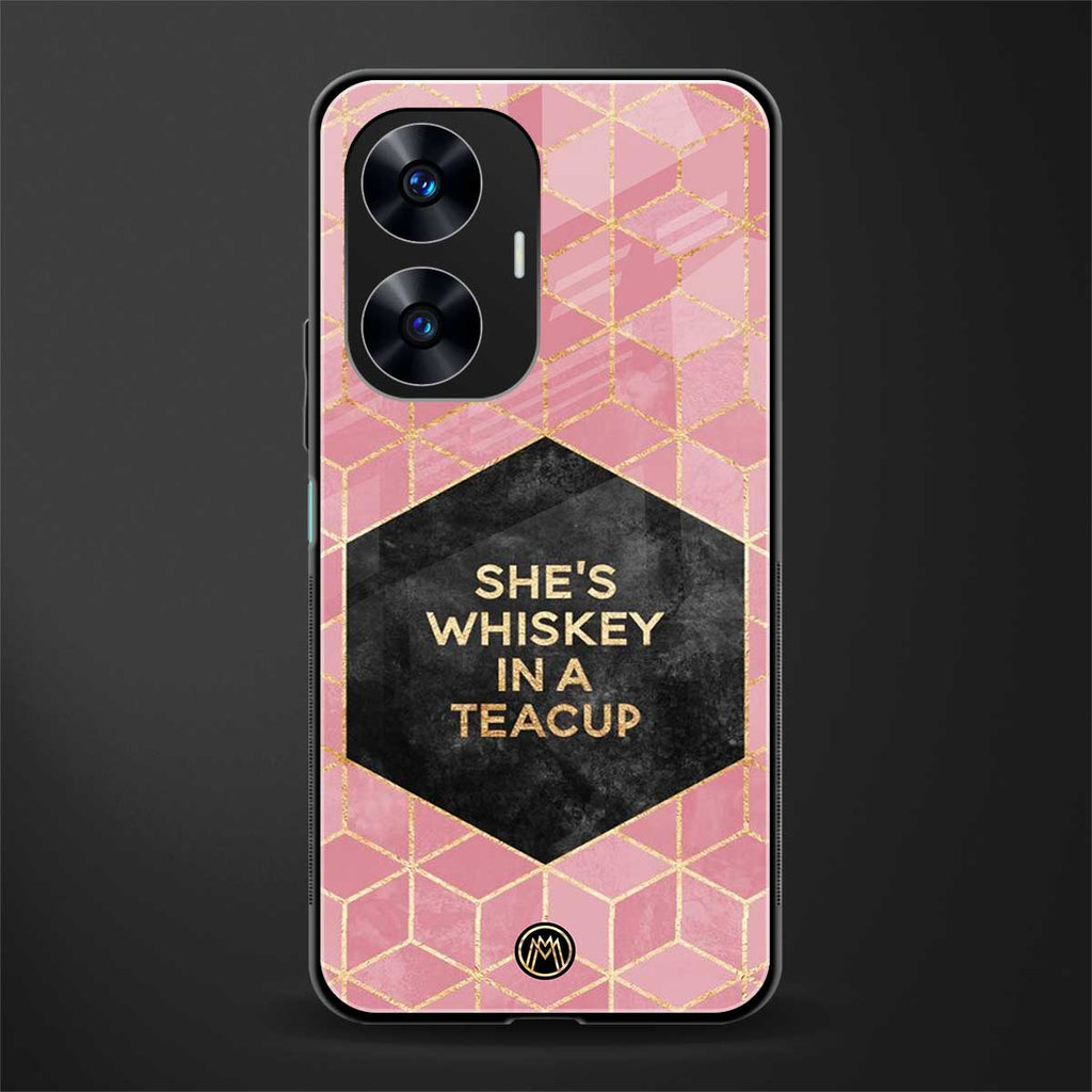 whiskey in a teacup back phone cover | glass case for realme c55