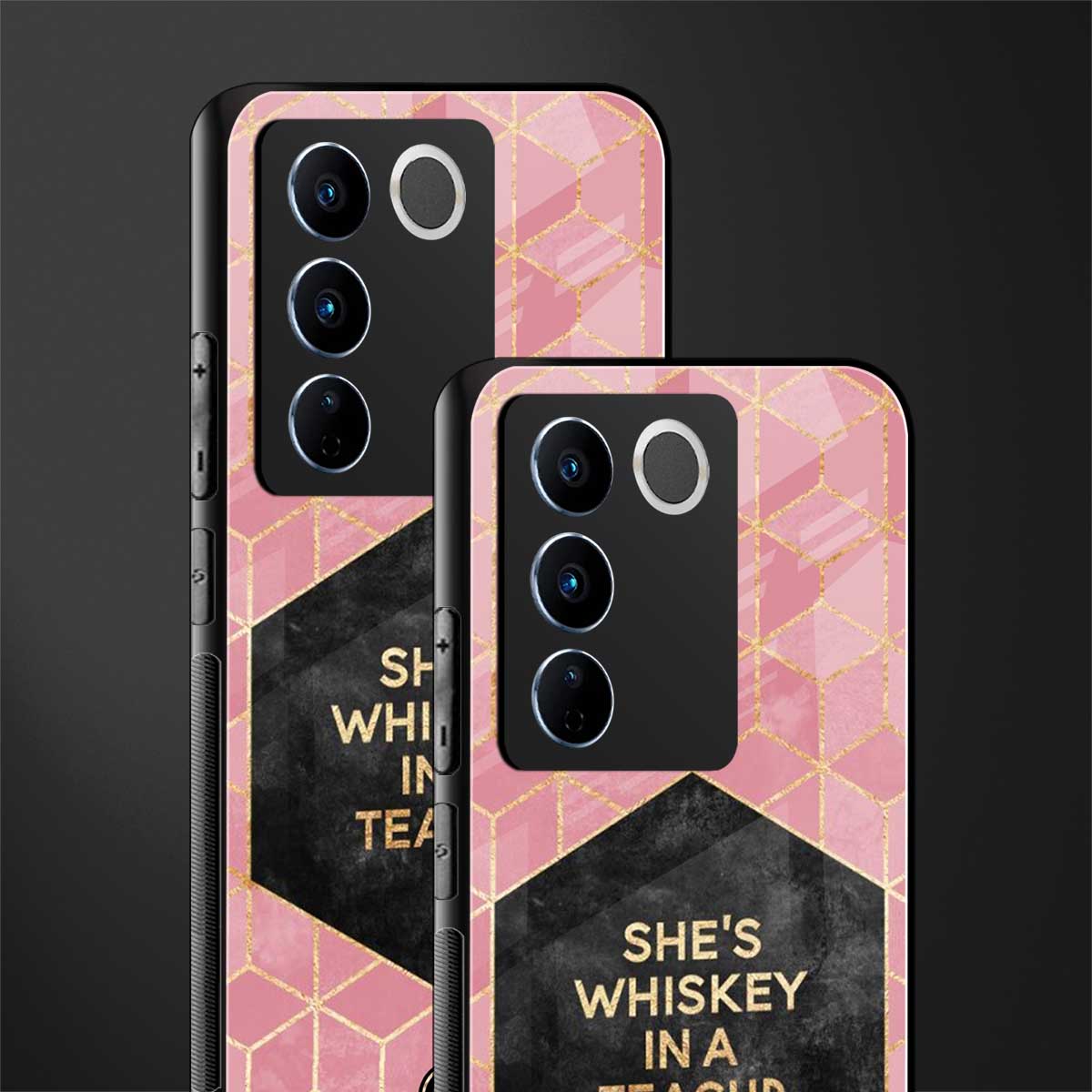 whiskey in a teacup back phone cover | glass case for vivo v27 pro 5g