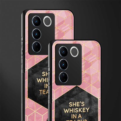 whiskey in a teacup back phone cover | glass case for vivo v27 pro 5g