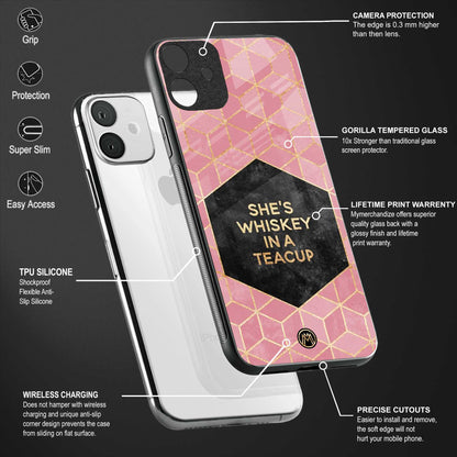 whiskey in a teacup back phone cover | glass case for vivo y22
