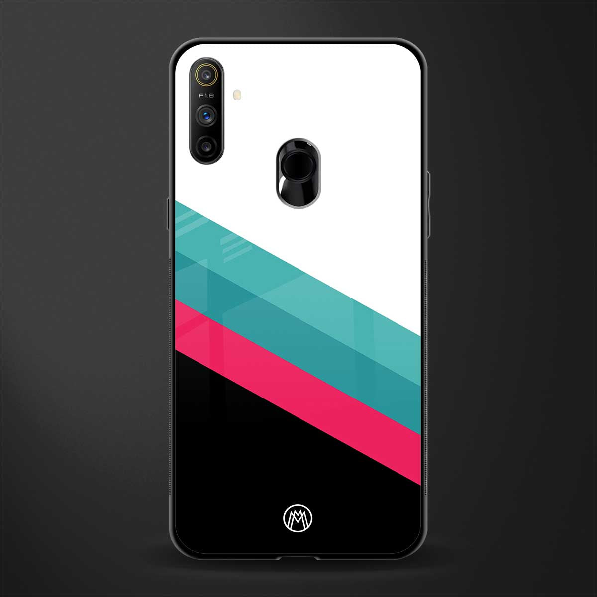 white green red pattern stripes glass case for realme narzo 10a image