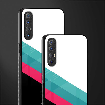 white green red pattern stripes glass case for oppo reno 3 pro image-2
