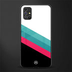 white green red pattern stripes glass case for samsung galaxy m51 image