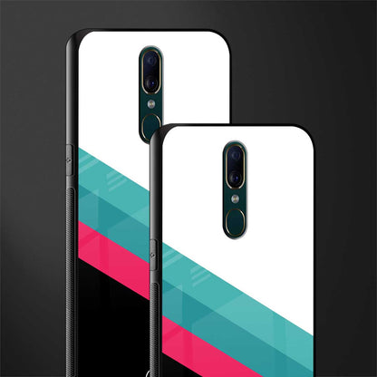 white green red pattern stripes glass case for oppo f11 image-2