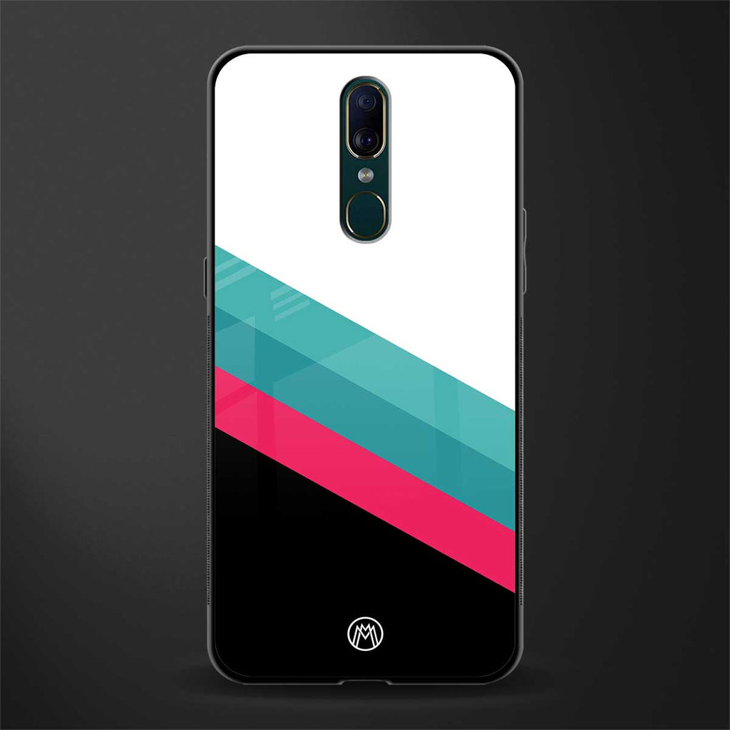 white green red pattern stripes glass case for oppo f11 image