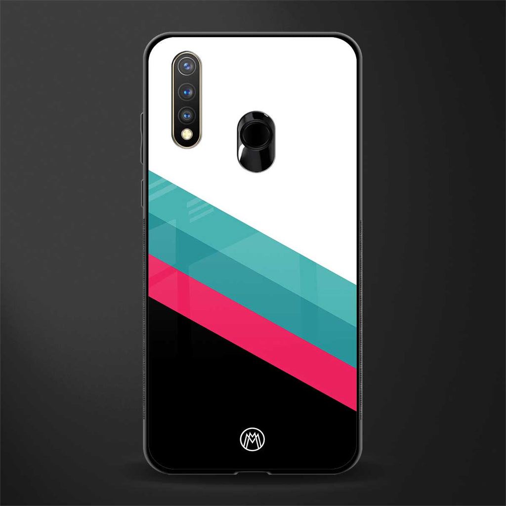 white green red pattern stripes glass case for vivo u20 image