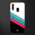 white green red pattern stripes glass case for vivo u20 image