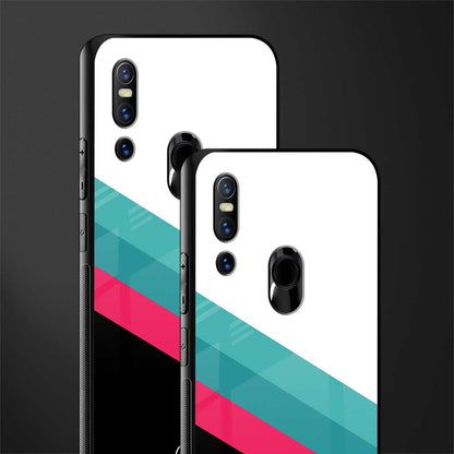 white green red pattern stripes glass case for vivo v15 image-2