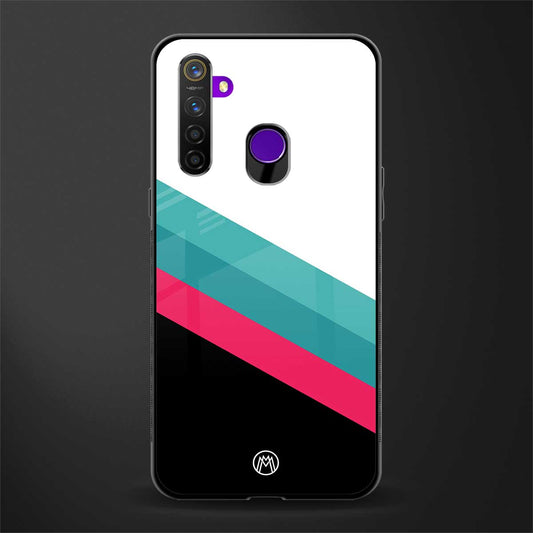 white green red pattern stripes glass case for realme 5 image