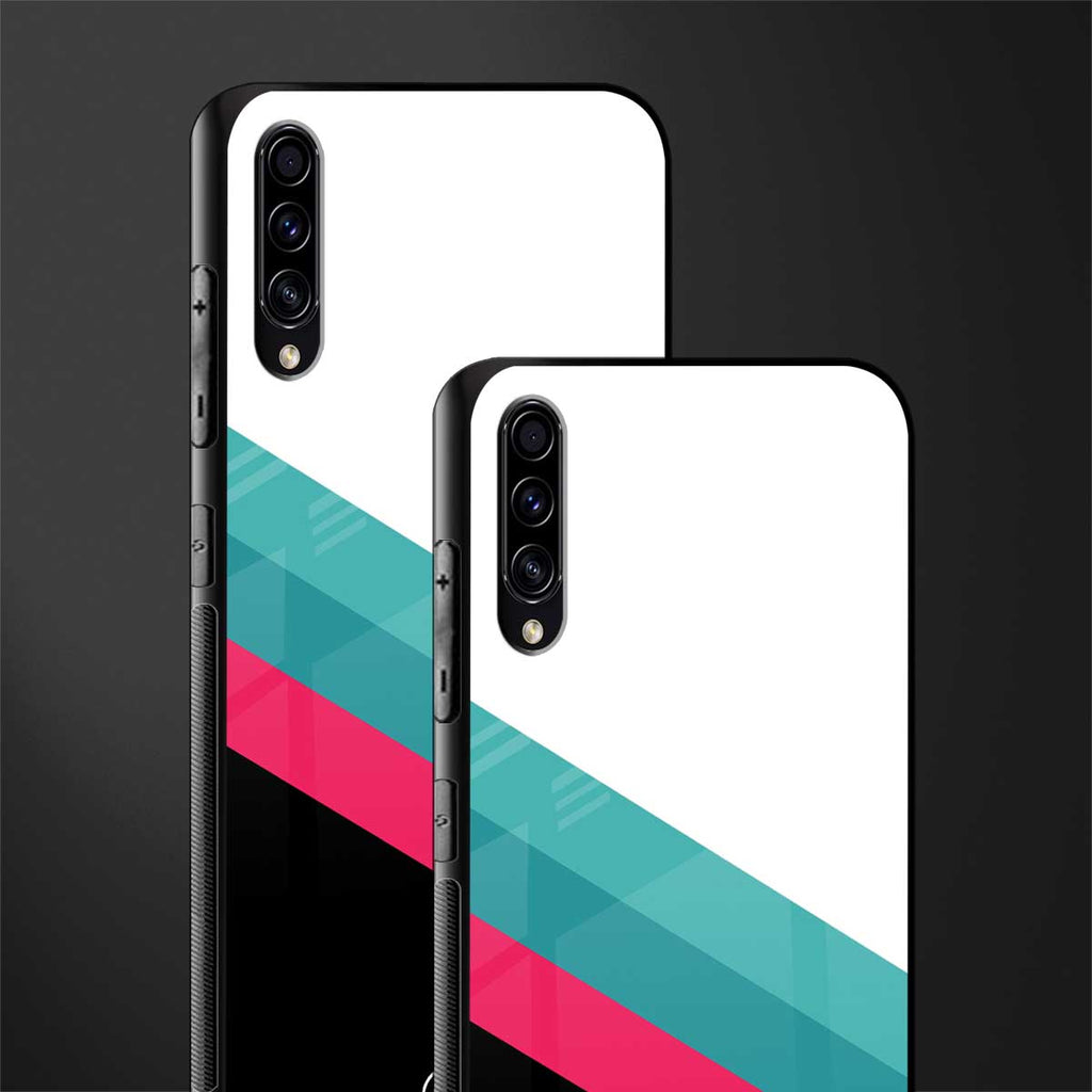 white green red pattern stripes glass case for samsung galaxy a30s image-2