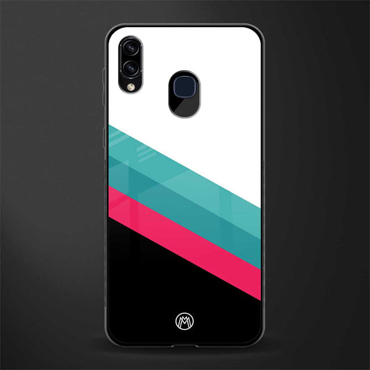 white green red pattern stripes glass case for samsung galaxy a20 image
