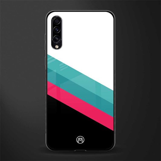 white green red pattern stripes glass case for samsung galaxy a70 image