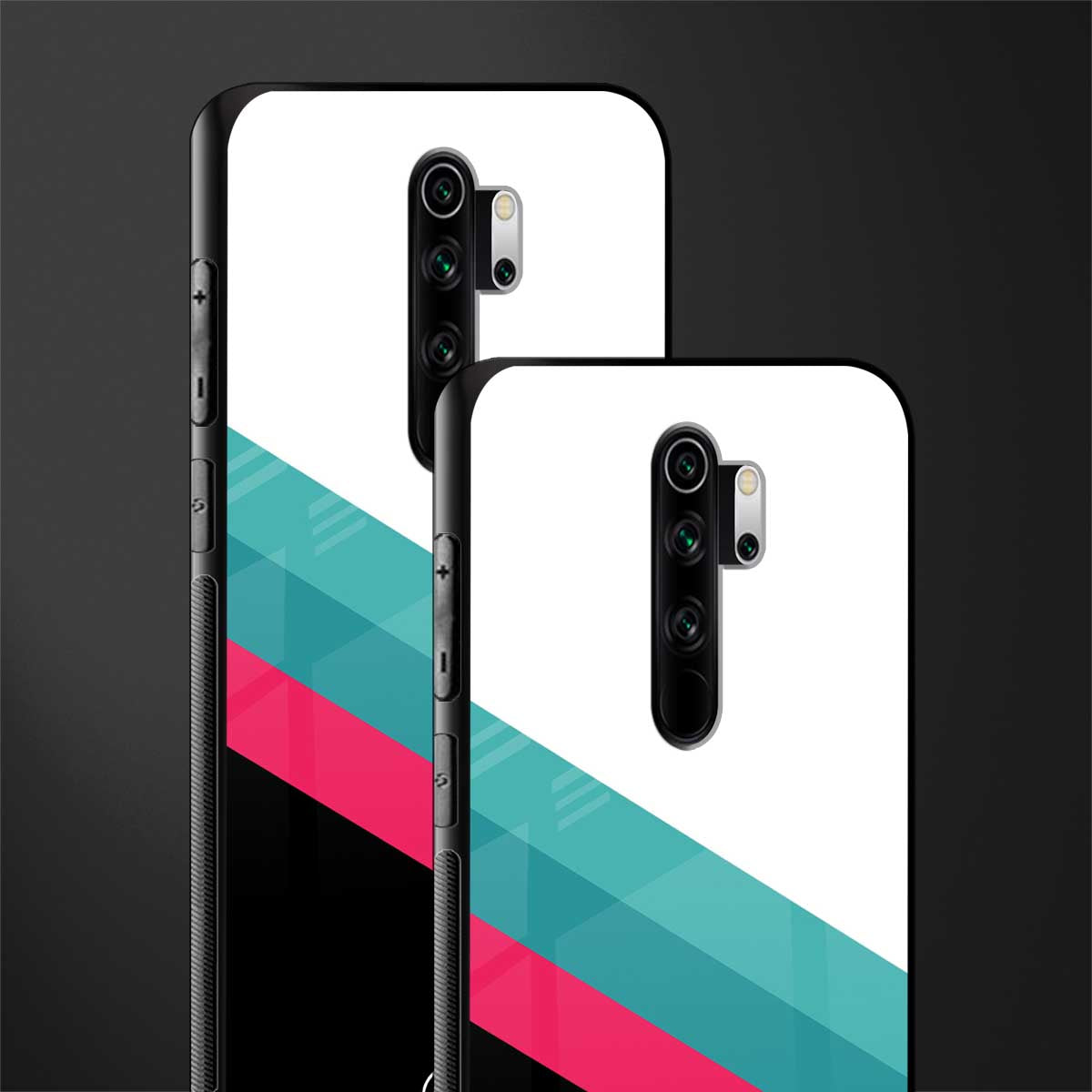 white green red pattern stripes glass case for redmi note 8 pro image-2