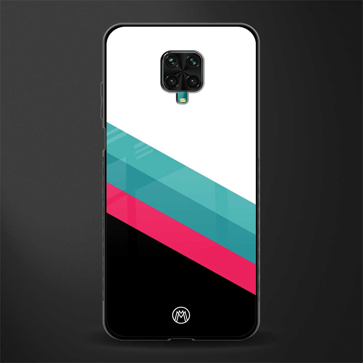 white green red pattern stripes glass case for redmi note 9 pro image