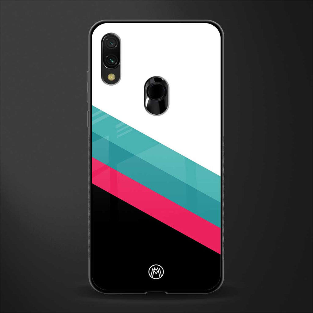 white green red pattern stripes glass case for redmi note 7 image