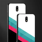 white green red pattern stripes glass case for redmi 8a image-2