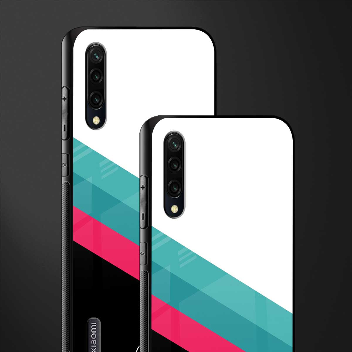 white green red pattern stripes glass case for mi a3 redmi a3 image-2