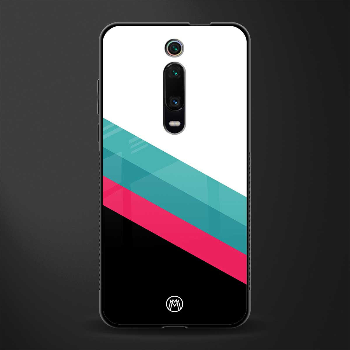 white green red pattern stripes glass case for redmi k20 image