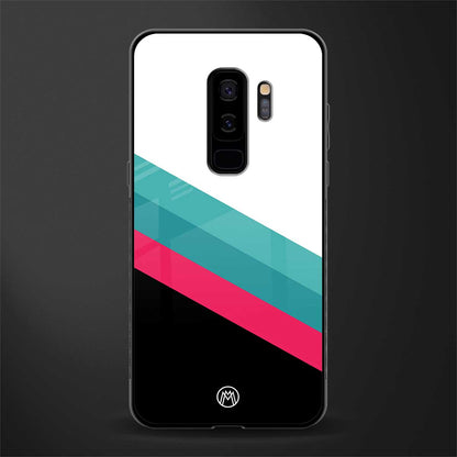 white green red pattern stripes glass case for samsung galaxy s9 plus image