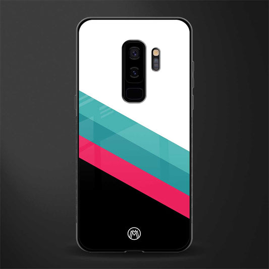 white green red pattern stripes glass case for samsung galaxy s9 plus image