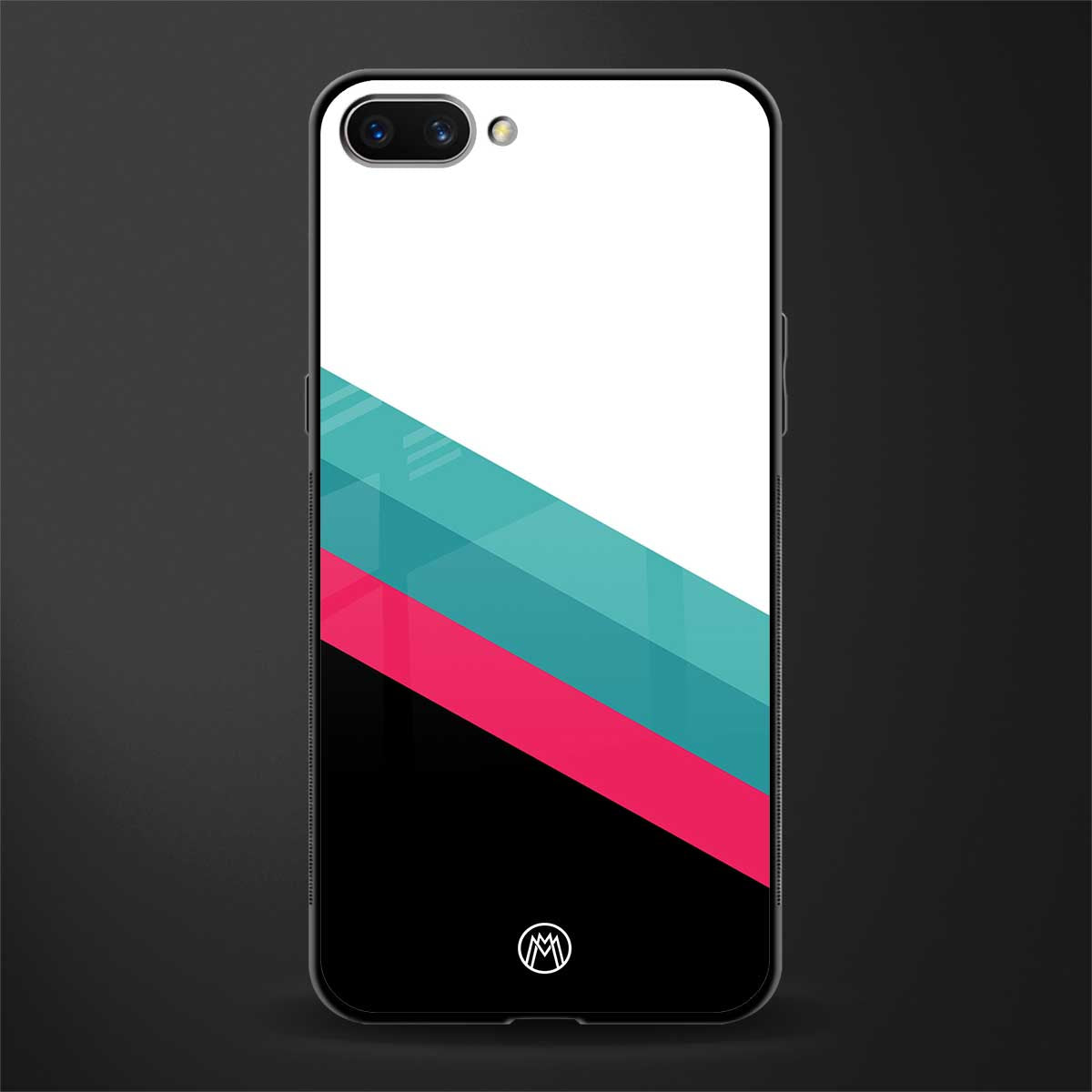 white green red pattern stripes glass case for realme c1 image