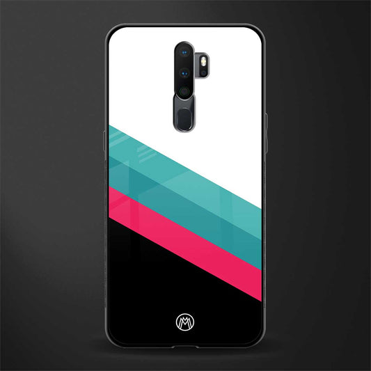 white green red pattern stripes glass case for oppo a9 2020 image