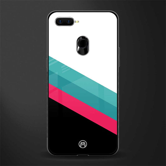 white green red pattern stripes glass case for oppo a12 image
