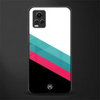 white green red pattern stripes back phone cover | glass case for vivo y73
