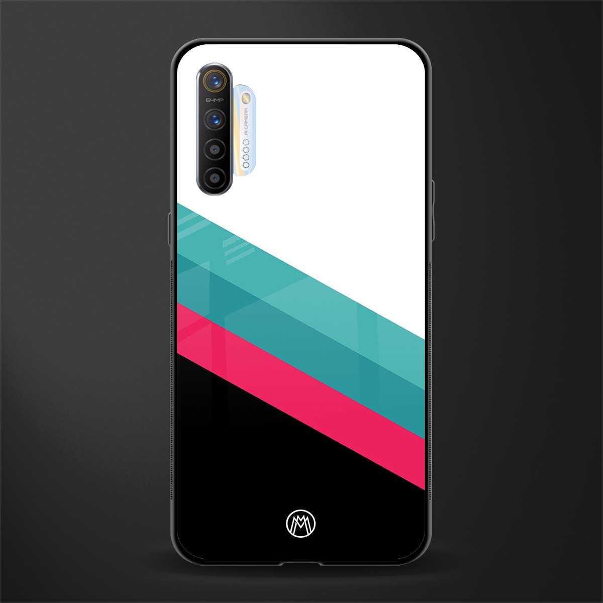 white green red pattern stripes glass case for realme x2 image