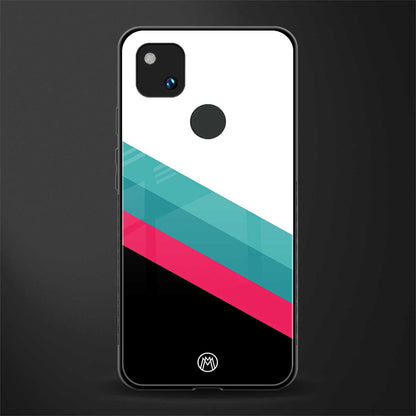 white green red pattern stripes back phone cover | glass case for google pixel 4a 4g