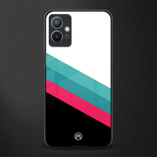 white green red pattern stripes glass case for vivo y75 5g image