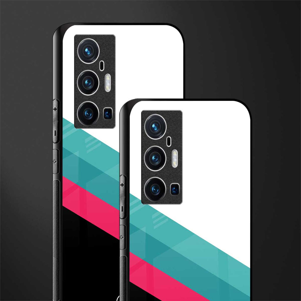 white green red pattern stripes glass case for vivo x70 pro plus image-2
