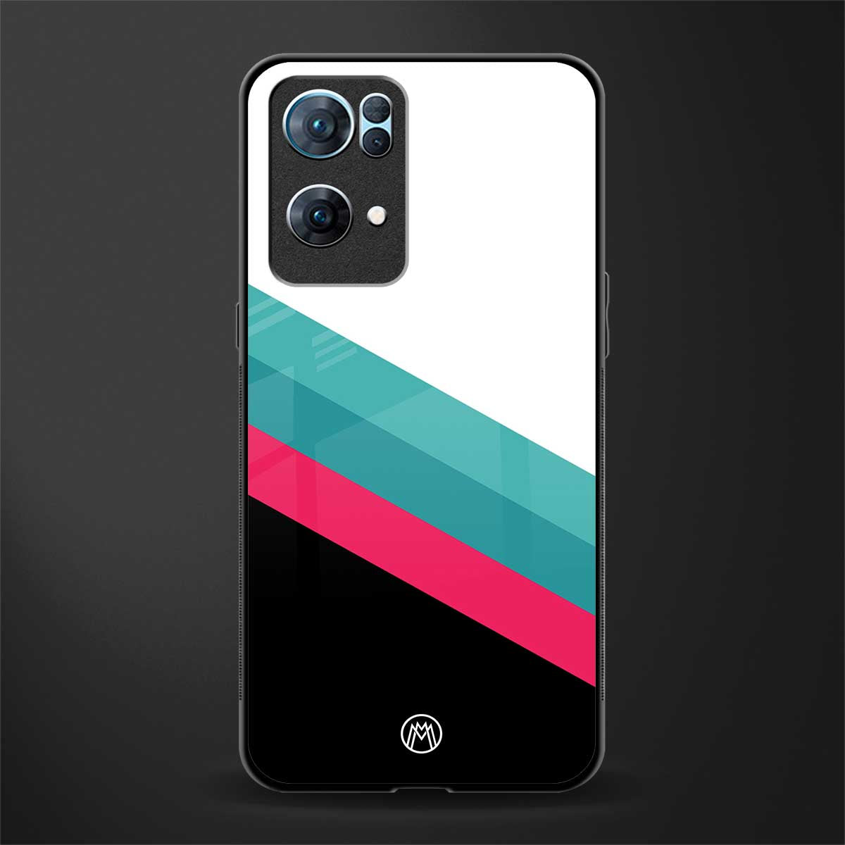 white green red pattern stripes glass case for oppo reno7 pro 5g image