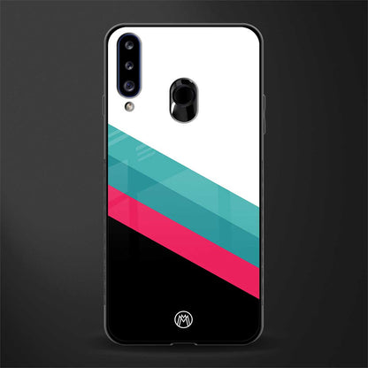 white green red pattern stripes glass case for samsung galaxy a20s image