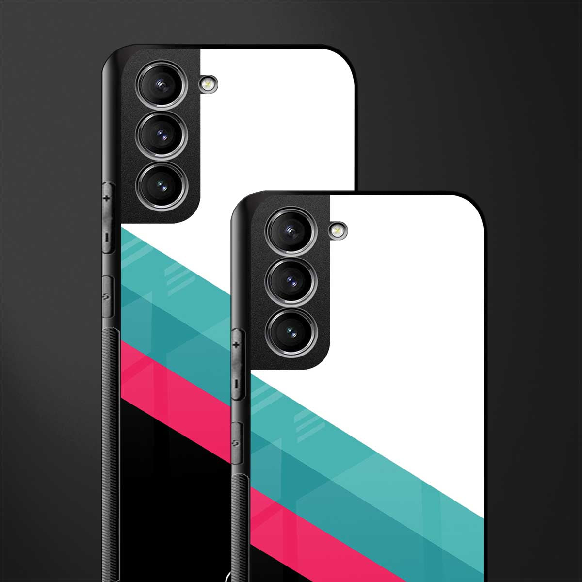 white green red pattern stripes glass case for samsung galaxy s22 5g image-2
