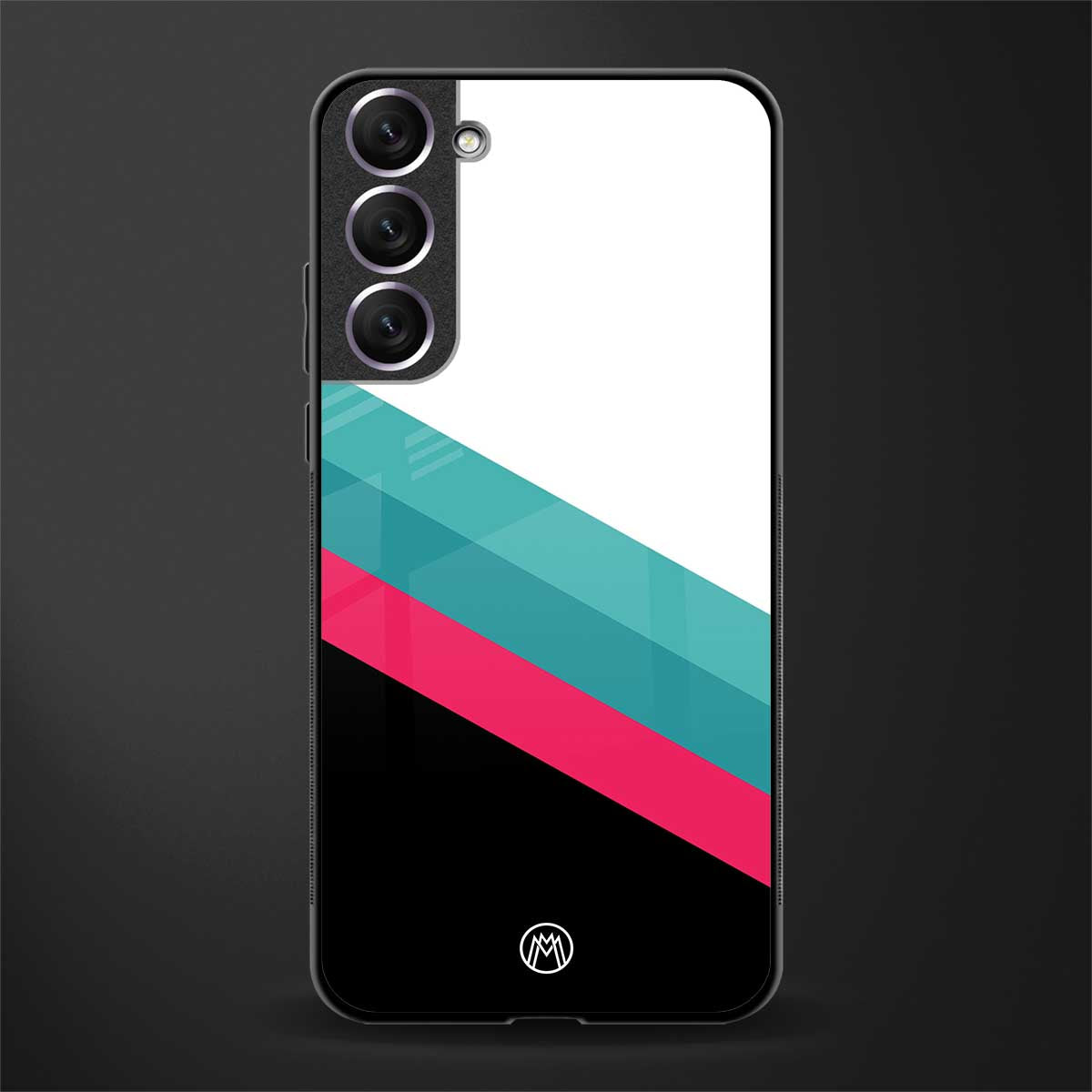 white green red pattern stripes glass case for samsung galaxy s21 plus image