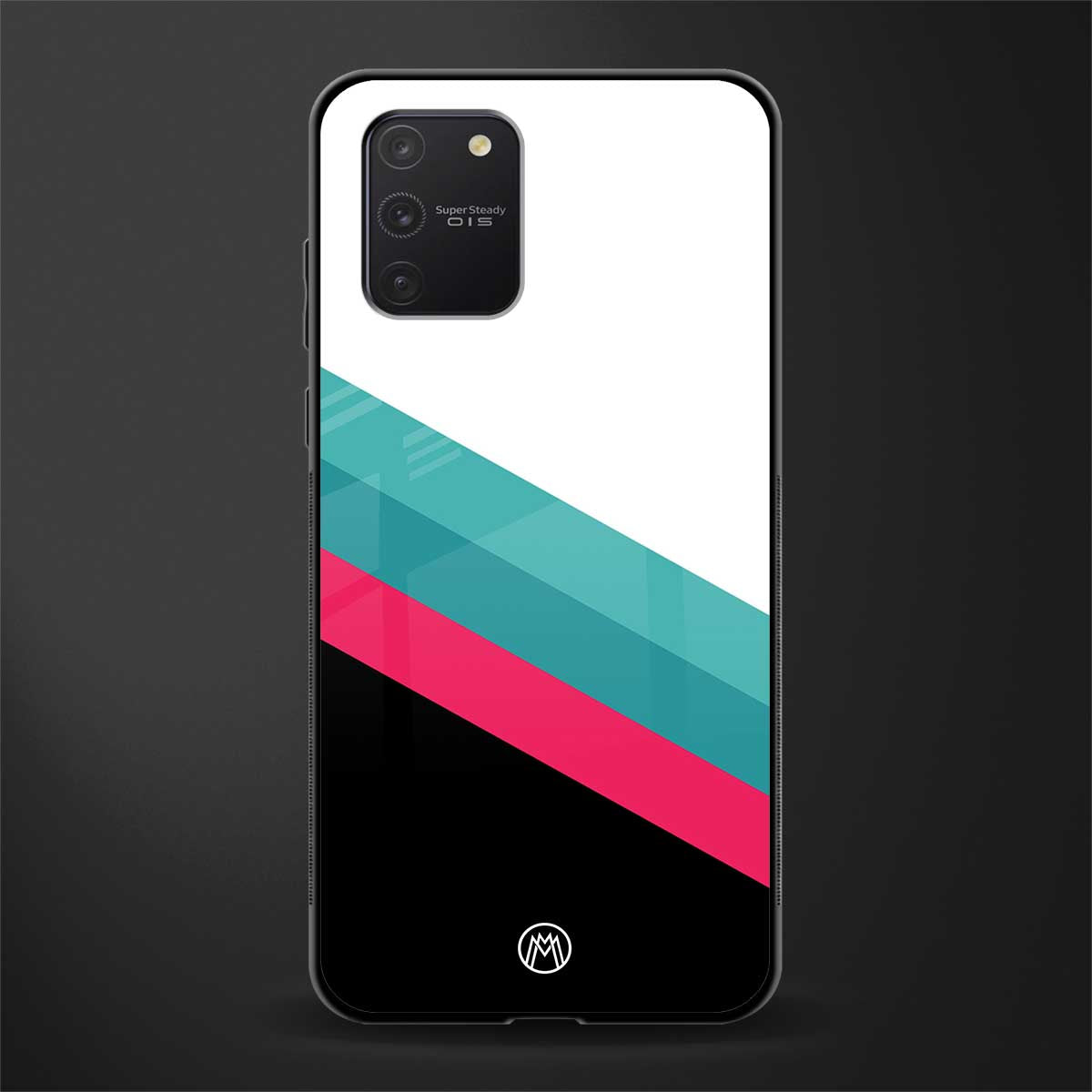 white green red pattern stripes glass case for samsung galaxy a91 image