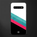 white green red pattern stripes glass case for samsung galaxy s10 plus image