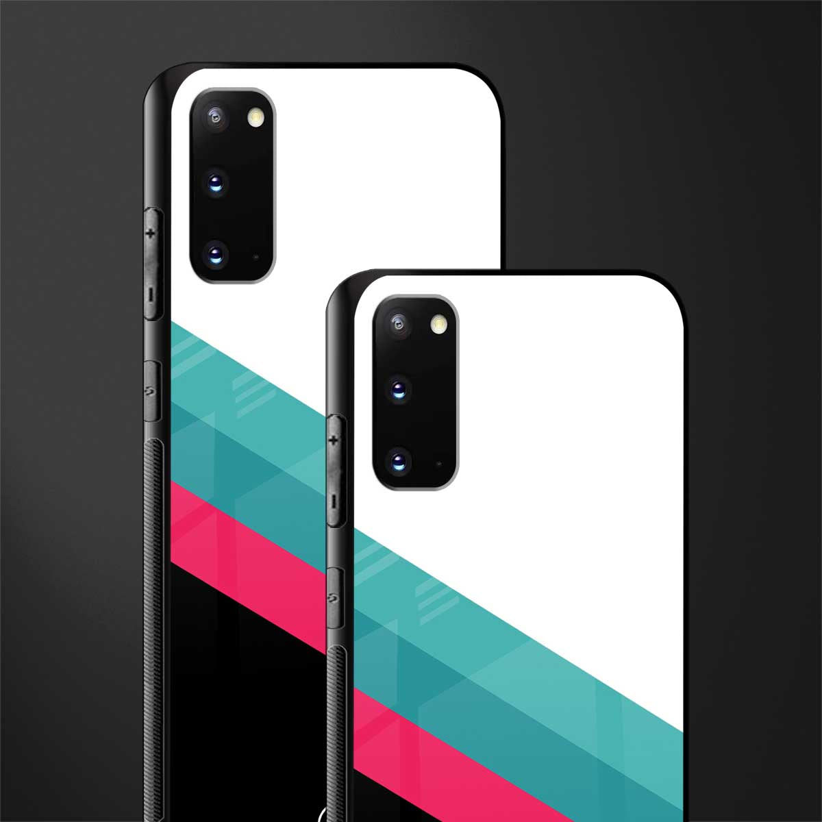 white green red pattern stripes glass case for samsung galaxy s20 image-2