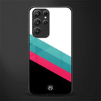 white green red pattern stripes glass case for samsung galaxy s22 ultra 5g image