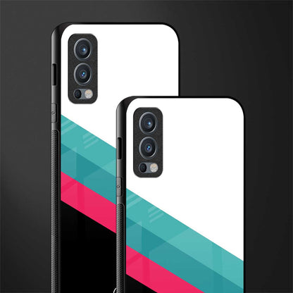 white green red pattern stripes glass case for oneplus nord 2 5g image-2