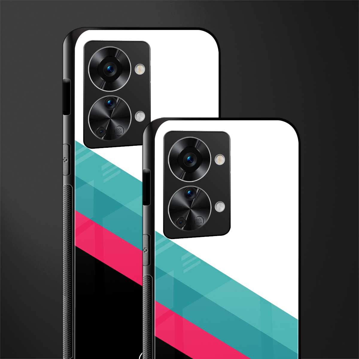 white green red pattern stripes glass case for phone case | glass case for oneplus nord 2t 5g