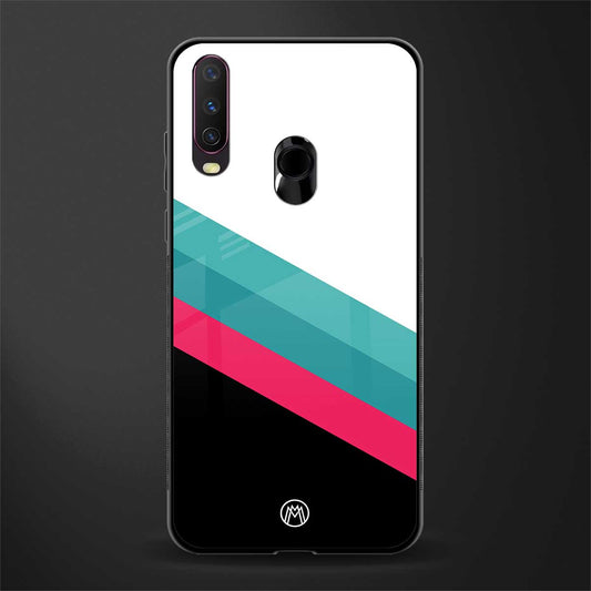 white green red pattern stripes glass case for vivo y15 image