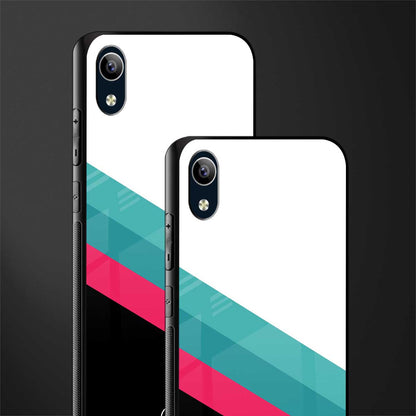 white green red pattern stripes glass case for vivo y1s without fingerprint image-2