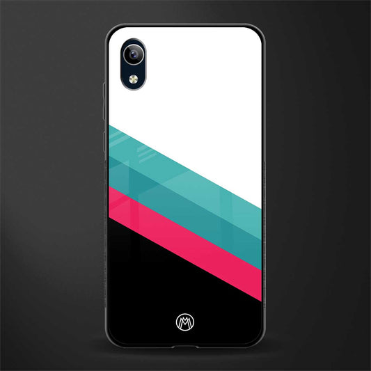 white green red pattern stripes glass case for vivo y1s without fingerprint image