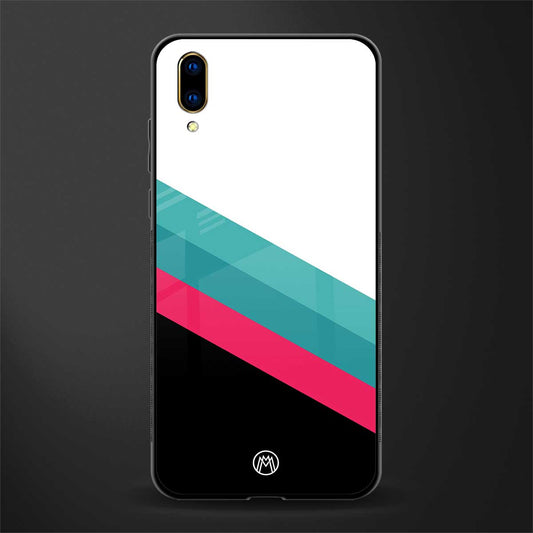 white green red pattern stripes glass case for vivo v11 pro image