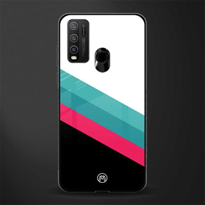 white green red pattern stripes glass case for vivo y30 image