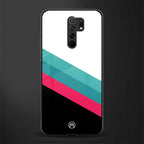 white green red pattern stripes glass case for redmi 9 prime image